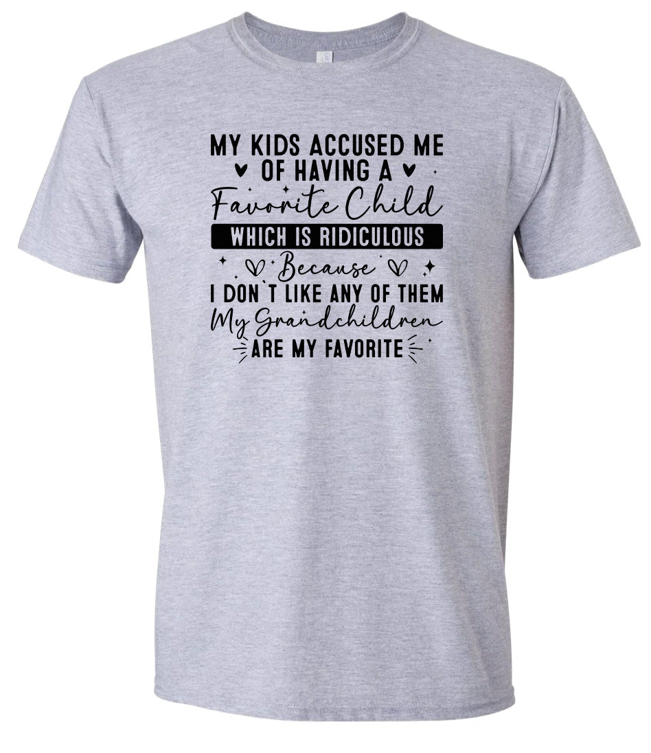 Grandchildren are my Favorite Adult Gildan Soft Shirt