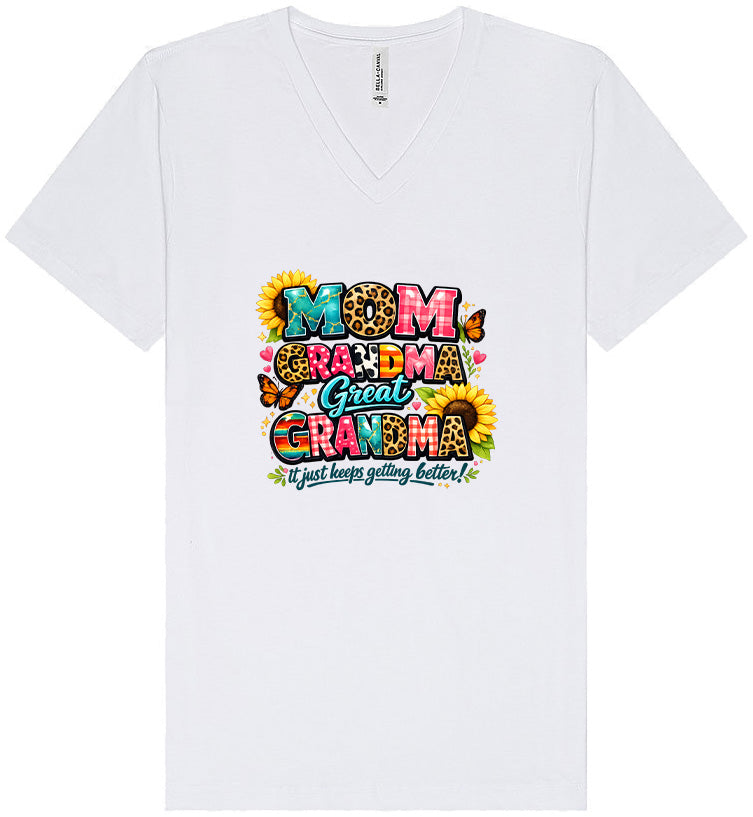 Mom, Grandma, Great Grandma Unisex V-Neck Shirt