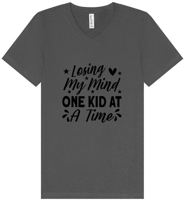 Losing My Mind One Kid at a Time Unisex V-Neck Shirt