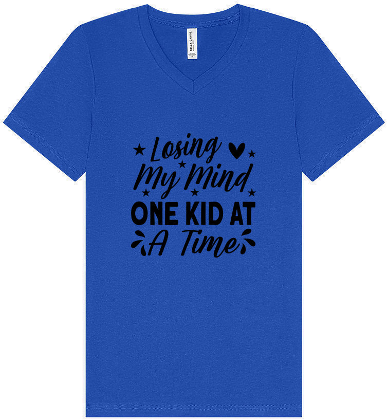 Losing My Mind One Kid at a Time Unisex V-Neck Shirt