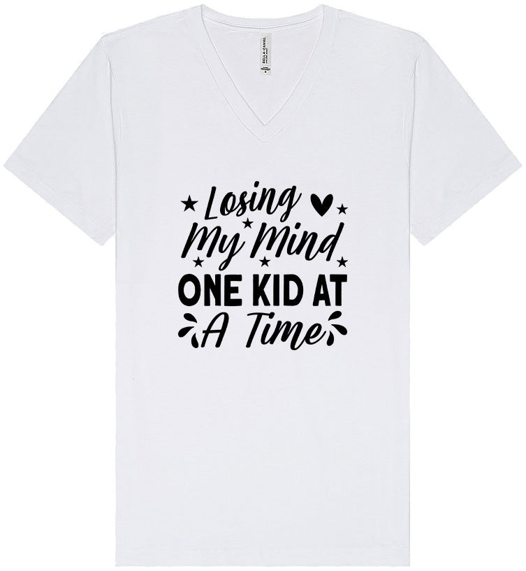 Losing My Mind One Kid at a Time Unisex V-Neck Shirt