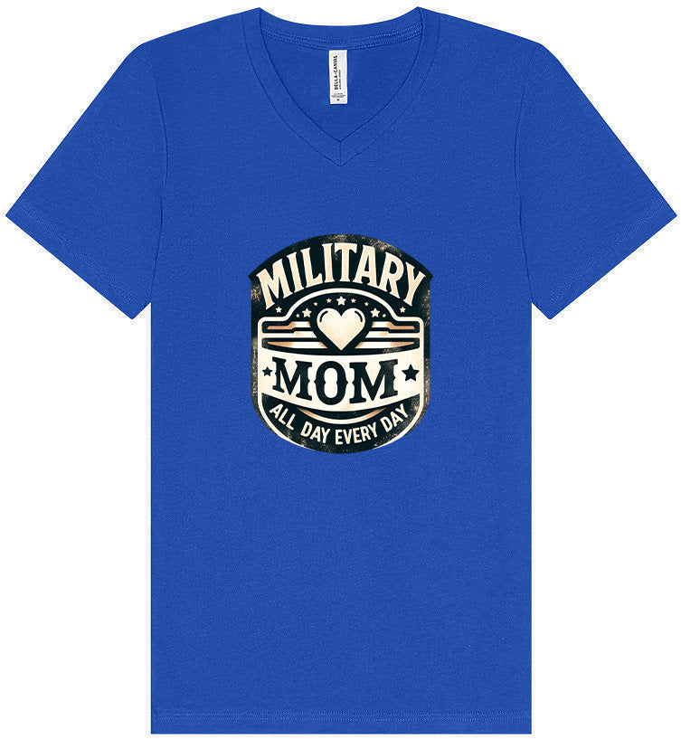 Proud Military Mom Unisex V-Neck Shirt