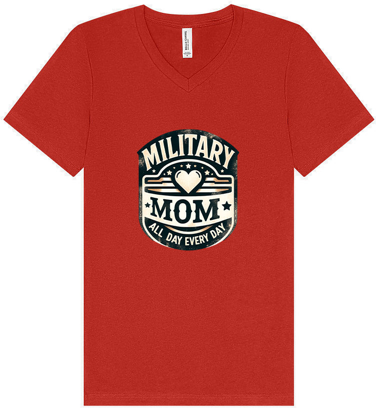 Proud Military Mom Unisex V-Neck Shirt