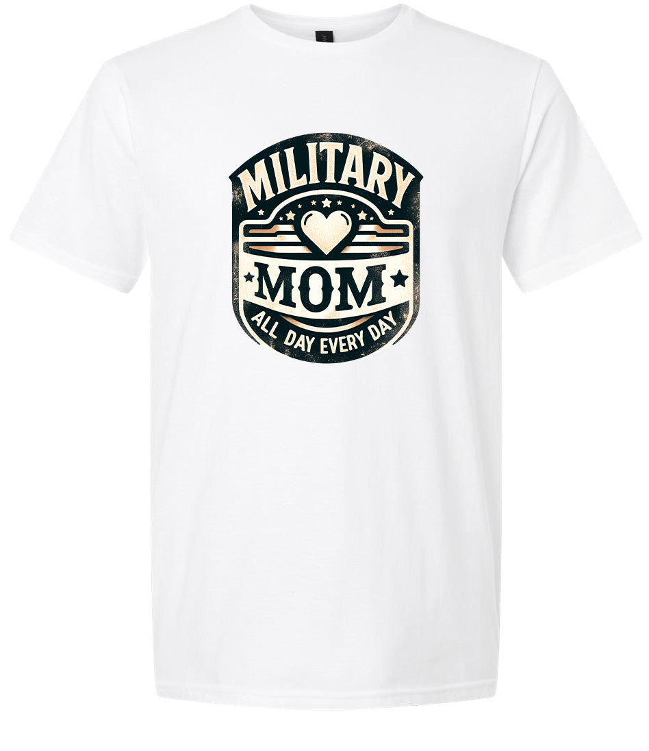 Proud Military Mom Adult Gildan Soft Shirt
