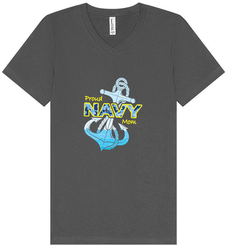 Proud Navy Mom Unisex V-Neck Shirt