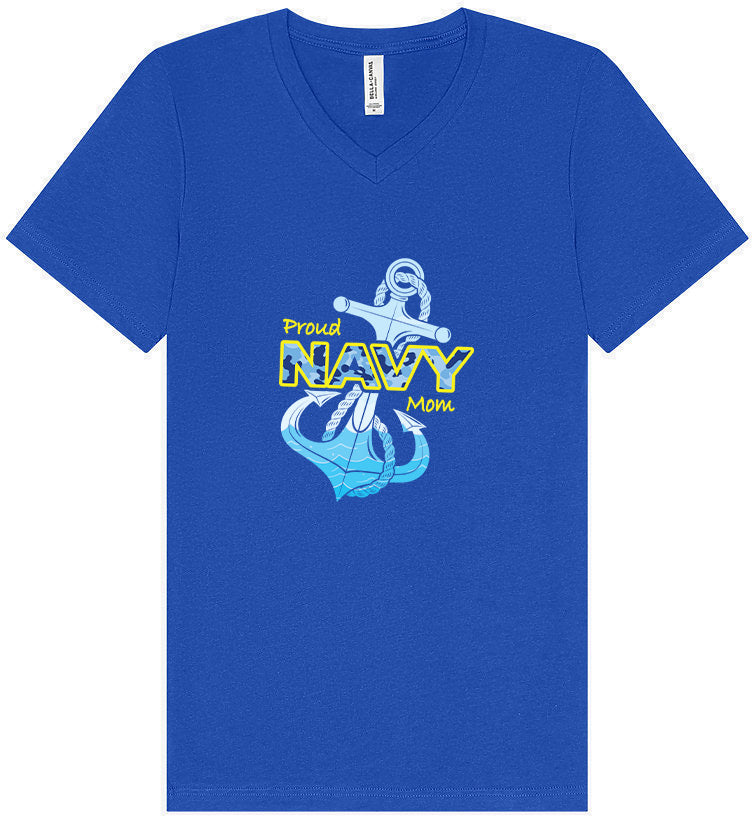 Proud Navy Mom Unisex V-Neck Shirt
