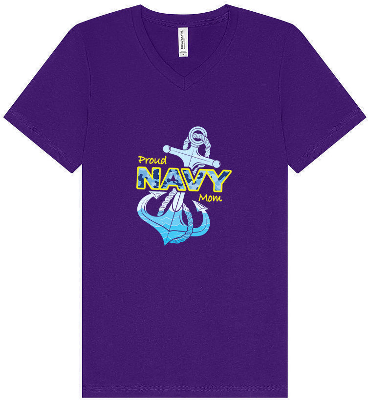 Proud Navy Mom Unisex V-Neck Shirt