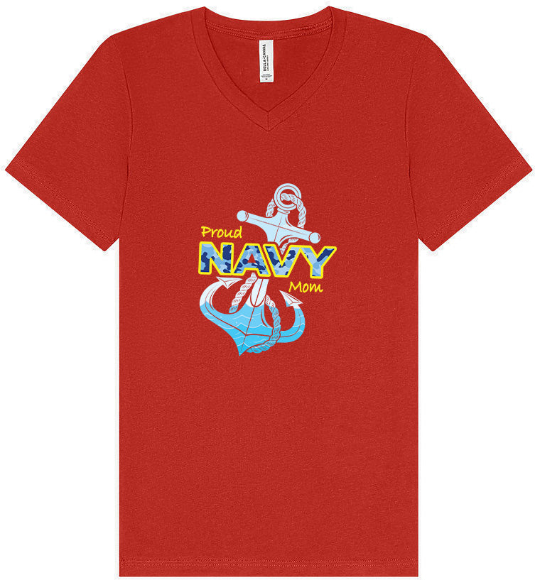Proud Navy Mom Unisex V-Neck Shirt
