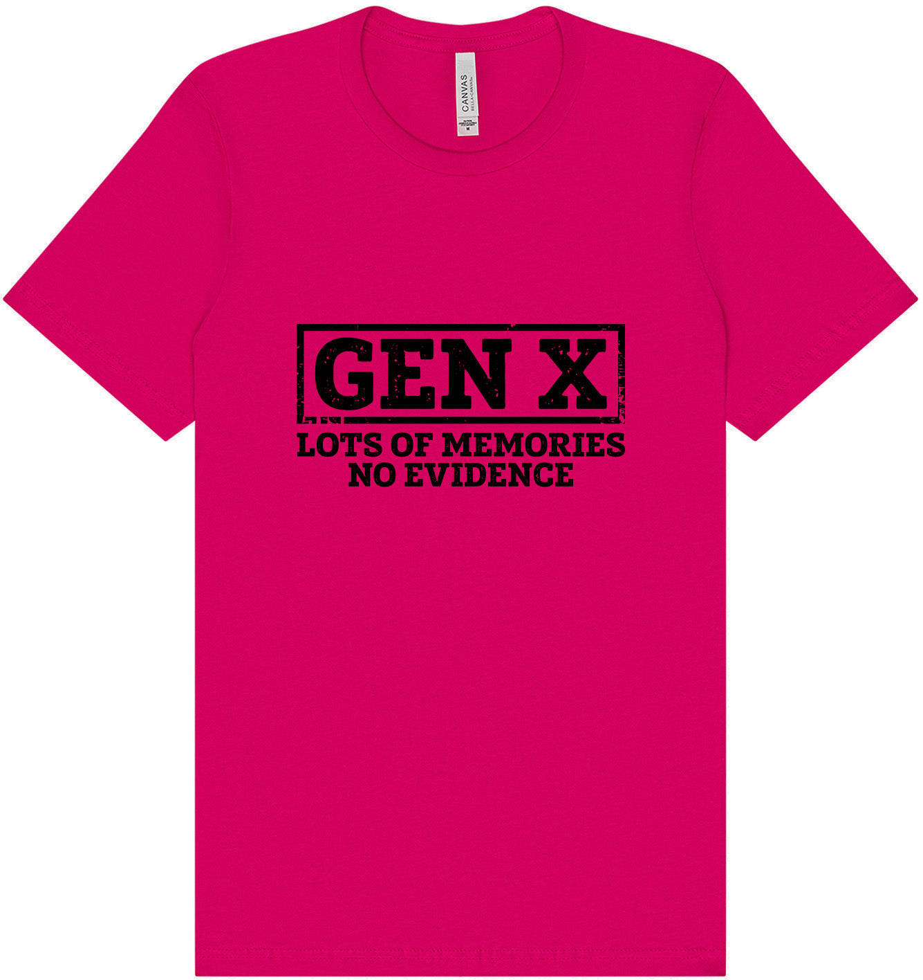 Gen X No Evidence Adult Bella Canvas Shirt