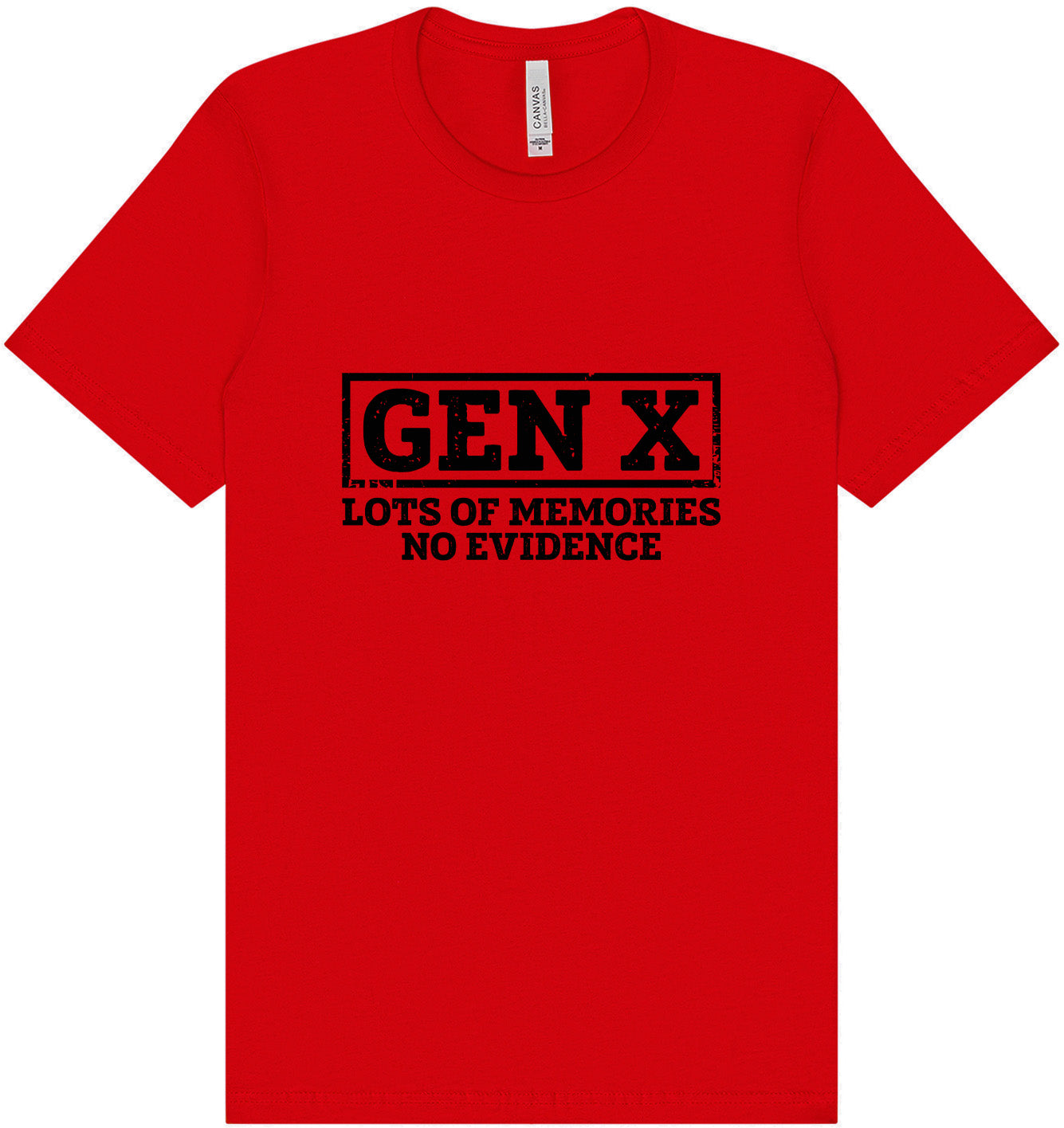 Gen X No Evidence Adult Bella Canvas Shirt