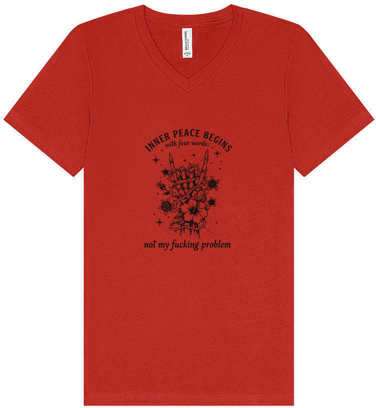 Inner Peace Begins With... Unisex V-Neck Shirt