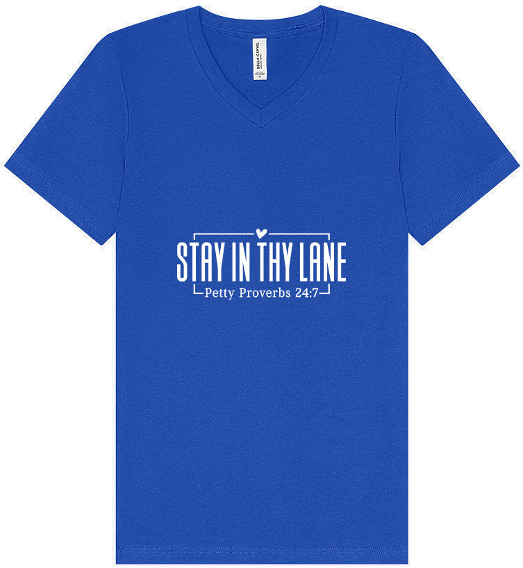 Stay in Thy Lane Unisex V-Neck Shirt
