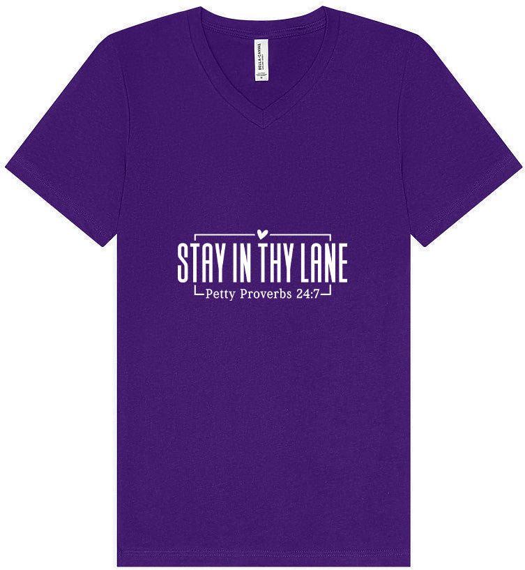 Stay in Thy Lane Unisex V-Neck Shirt