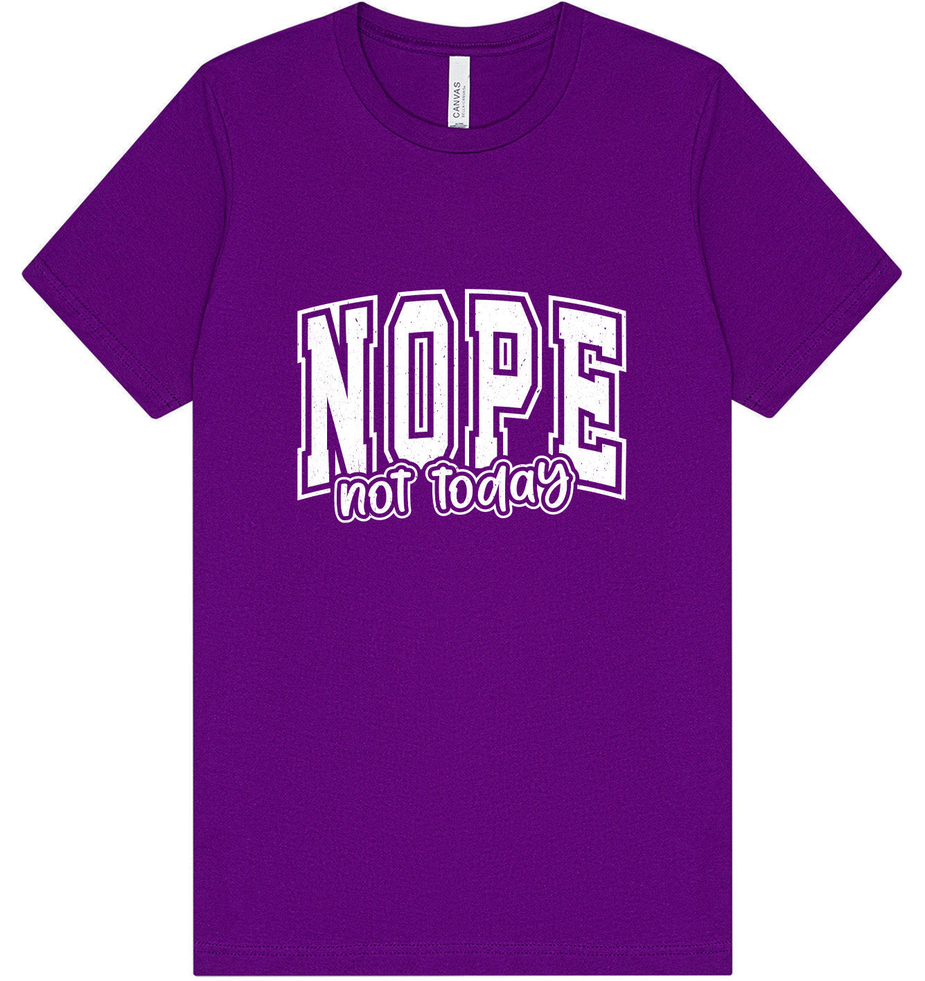 Nope Not Today Adult Bella Canvas Shirt