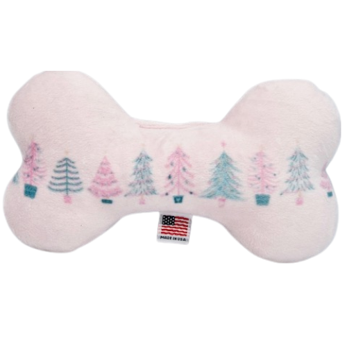 Pet and Dog Plush Bone Toy, "Pastel Christmas"
