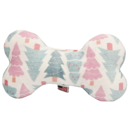 Pet and Dog Plush Bone Toy, "Pastel Christmas"