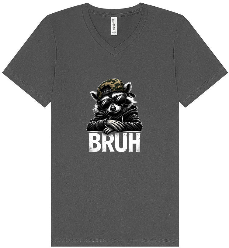 Bruh Raccoon Unisex V-Neck Shirt