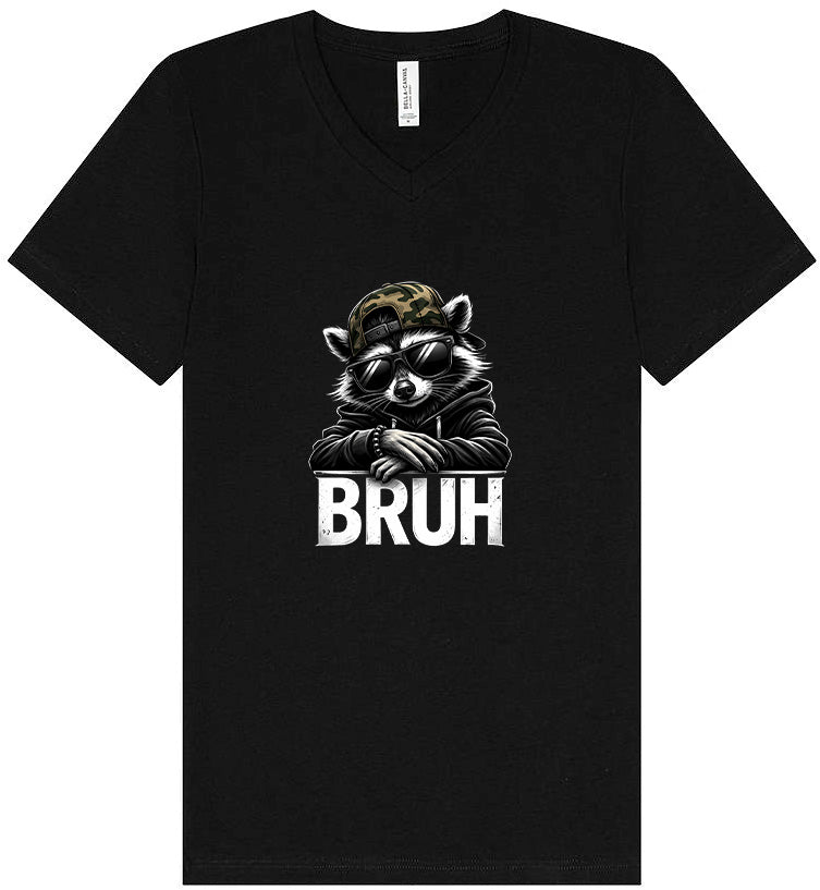 Bruh Raccoon Unisex V-Neck Shirt