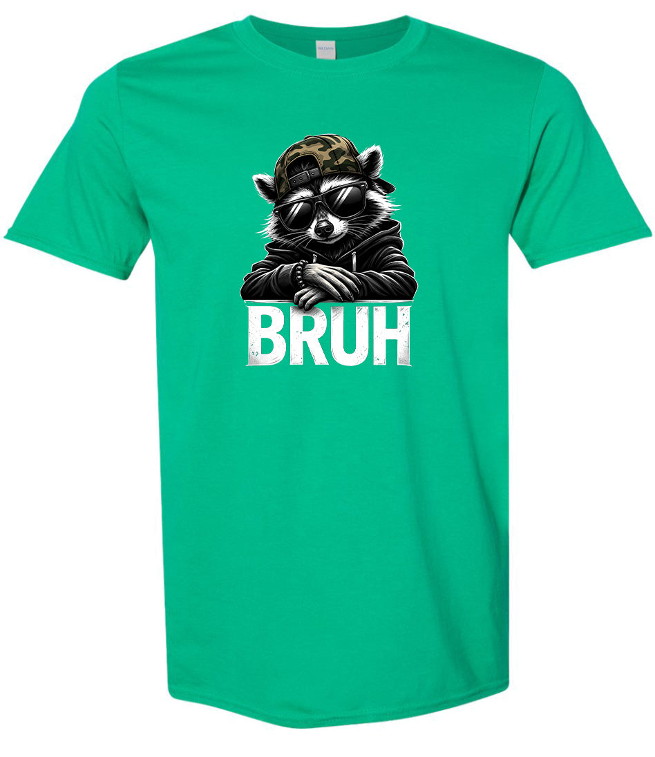 Bruh Raccoon Adult Gildan Soft Shirt