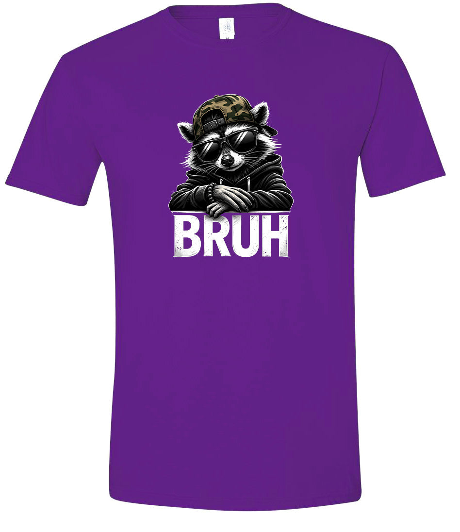 Bruh Raccoon Adult Gildan Soft Shirt