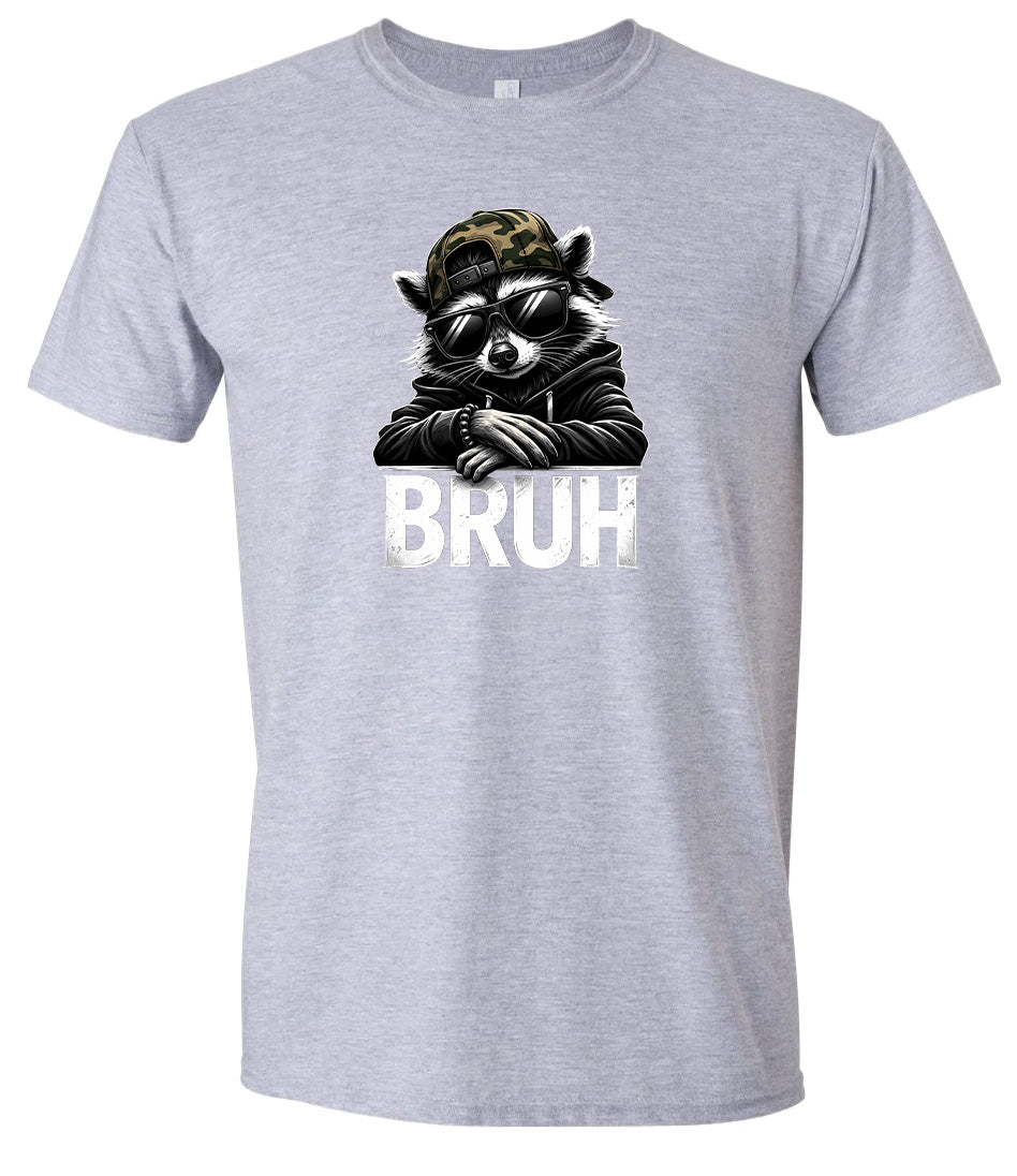 Bruh Raccoon Adult Gildan Soft Shirt