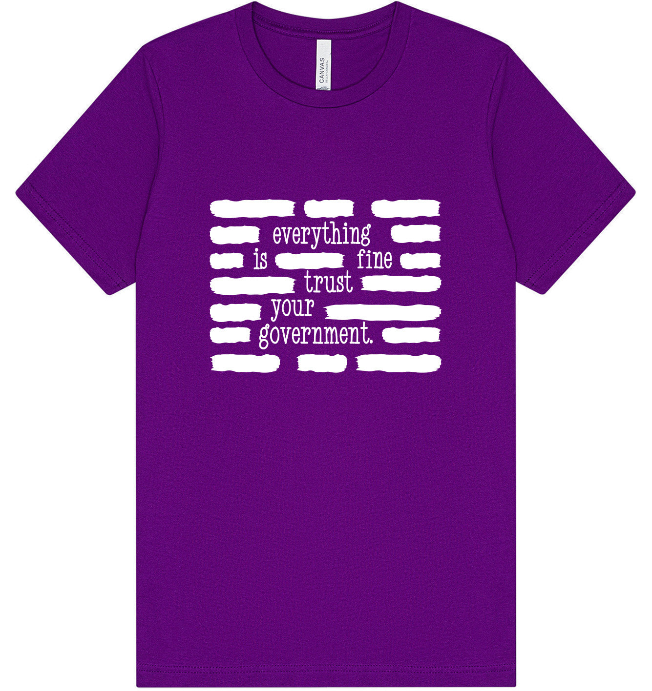 Trust Your Government Adult Bella Canvas Shirt