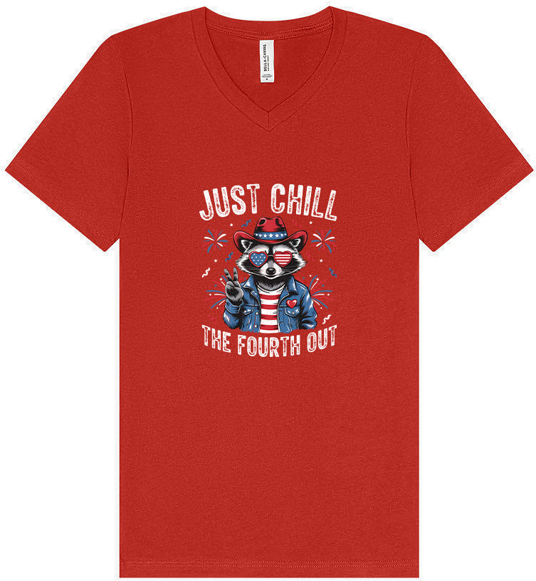 Chill the Fourth Out Unisex V-Neck Shirt