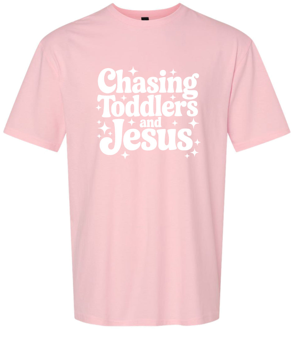Chasing Toddlers and Jesus Adult Gildan Soft Shirt