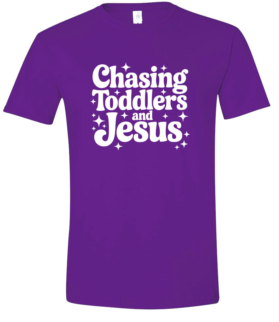 Chasing Toddlers and Jesus Adult Gildan Soft Shirt