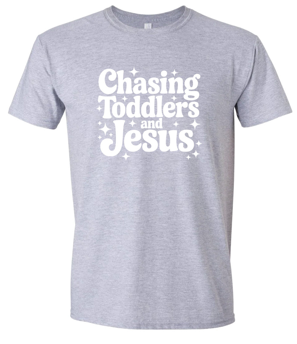 Chasing Toddlers and Jesus Adult Gildan Soft Shirt