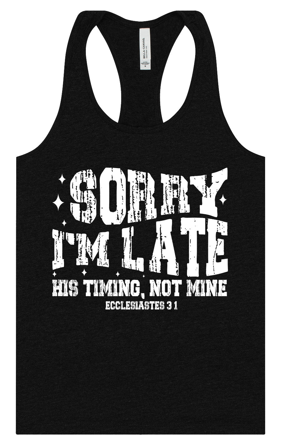 His Timing, Not Mine Women's Racerback Tank