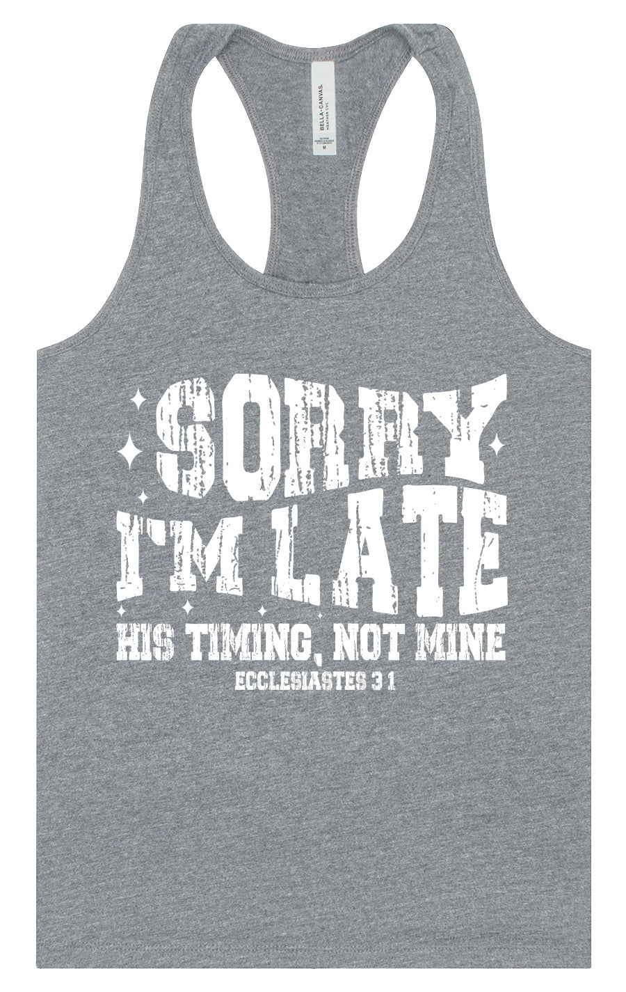 His Timing, Not Mine Women's Racerback Tank