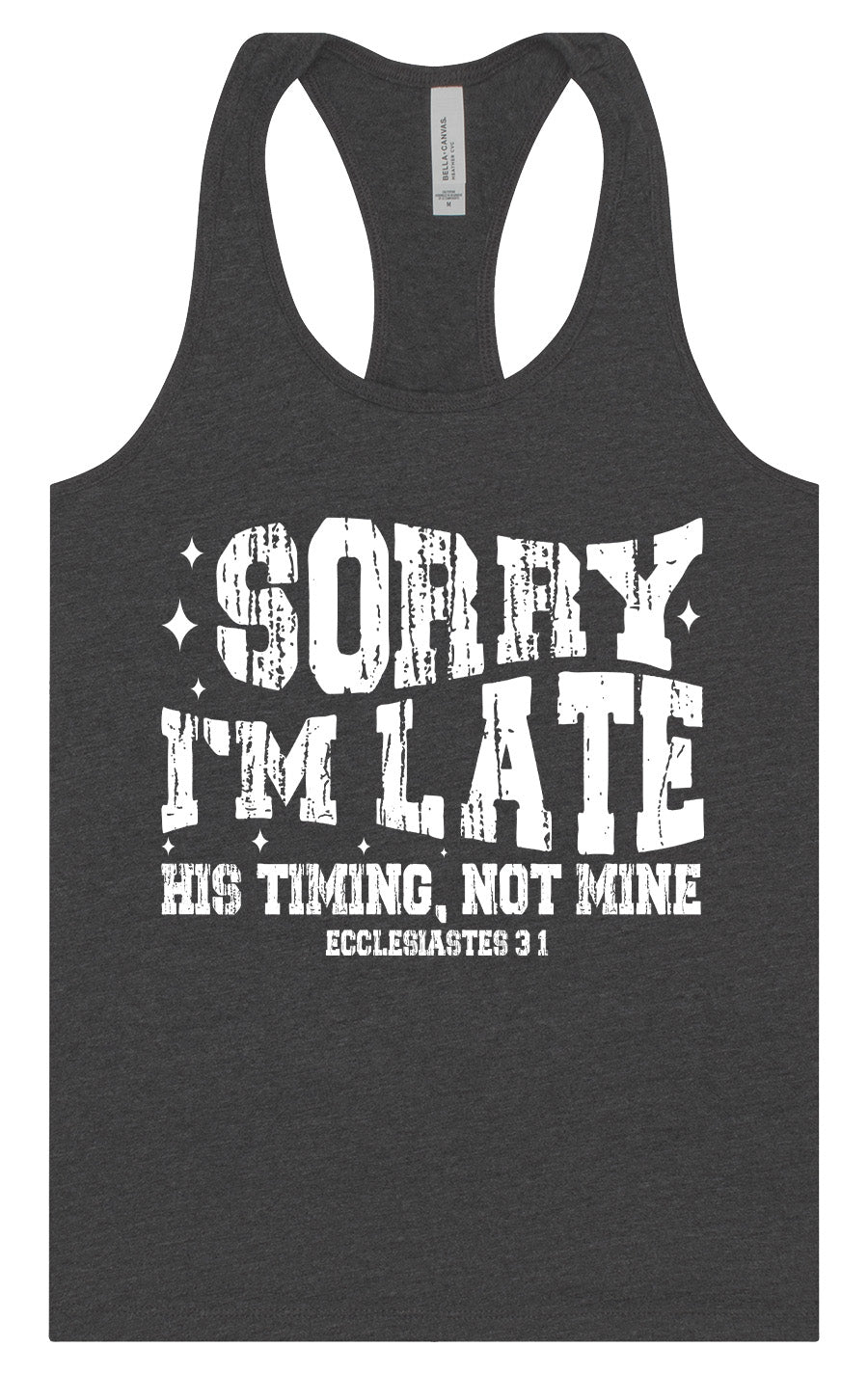 His Timing, Not Mine Women's Racerback Tank