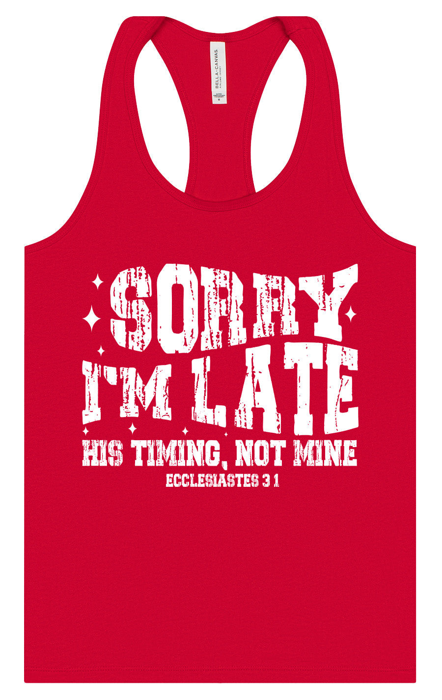 His Timing, Not Mine Women's Racerback Tank