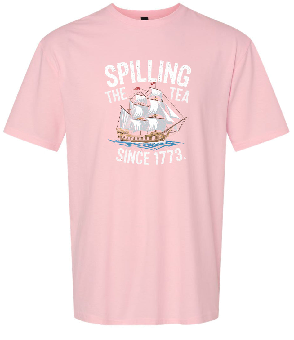 Spilling the Tea Since 1773 Adult Gildan Soft Shirt
