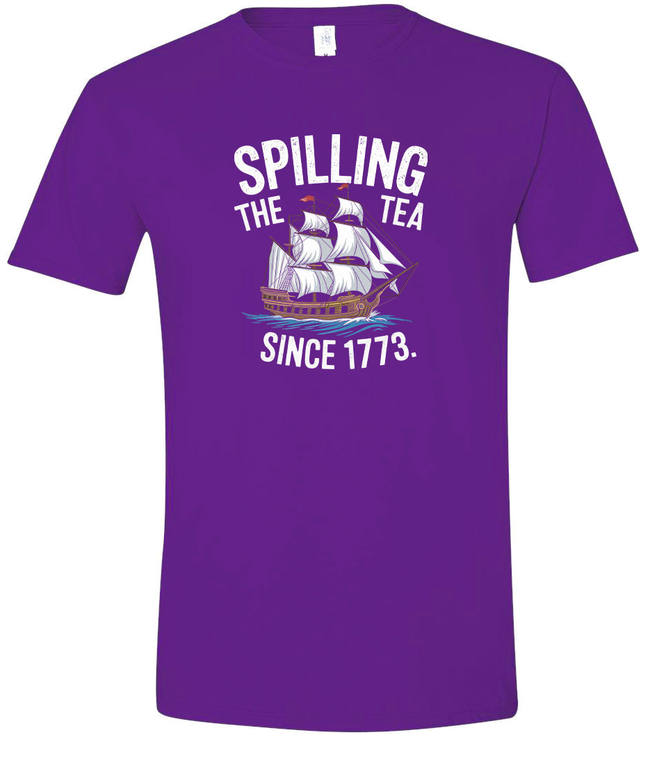 Spilling the Tea Since 1773 Adult Gildan Soft Shirt