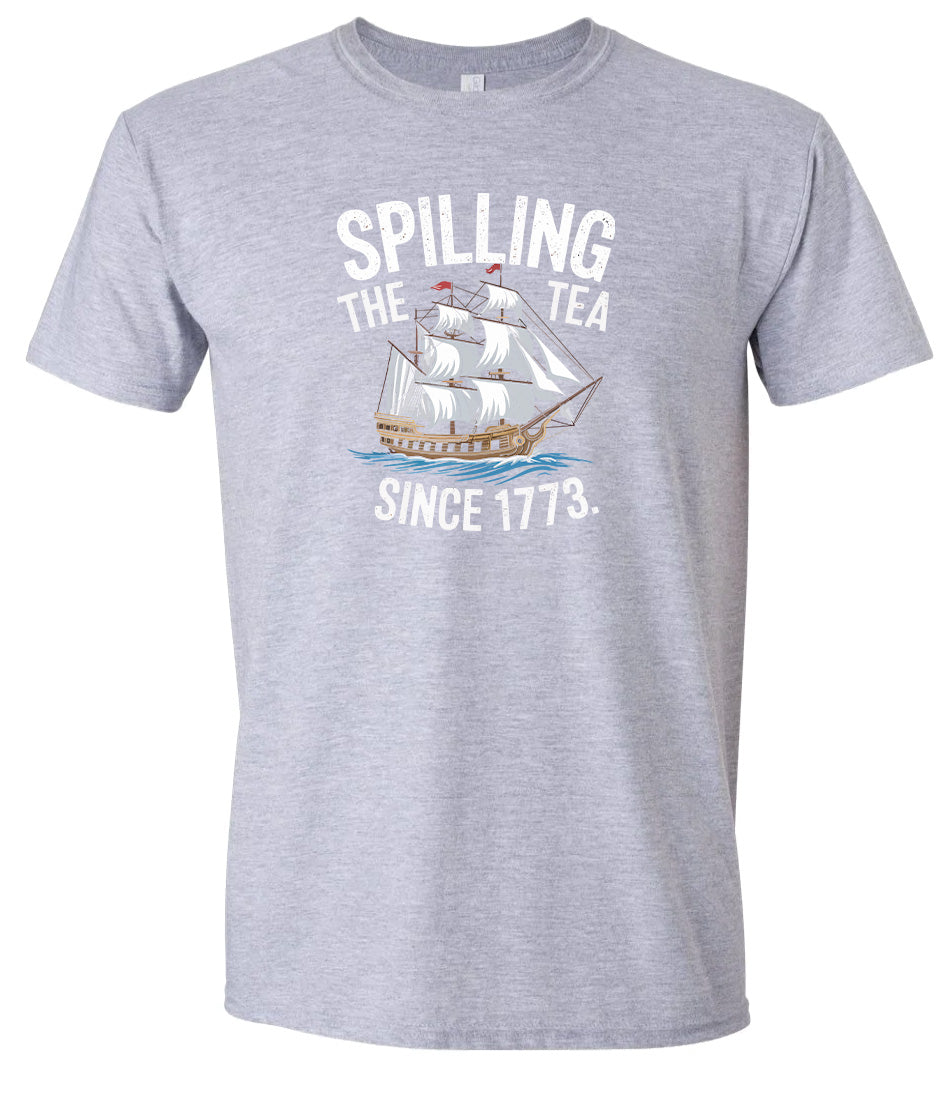 Spilling the Tea Since 1773 Adult Gildan Soft Shirt