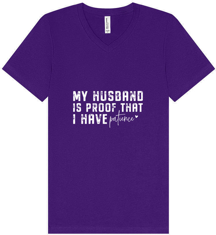 My Husband is Proof Unisex V-Neck Shirt