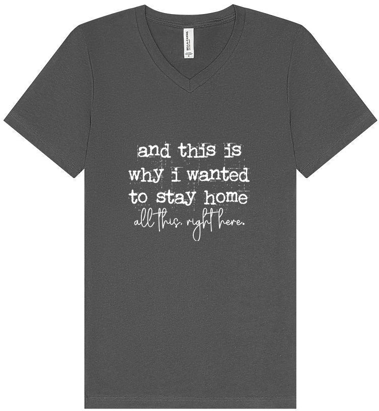 This is Why I Wanted to Stay Home Unisex V-Neck Shirt