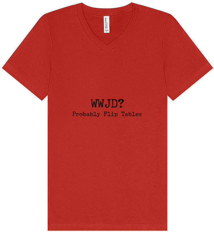 WWJD? Unisex V-Neck Shirt