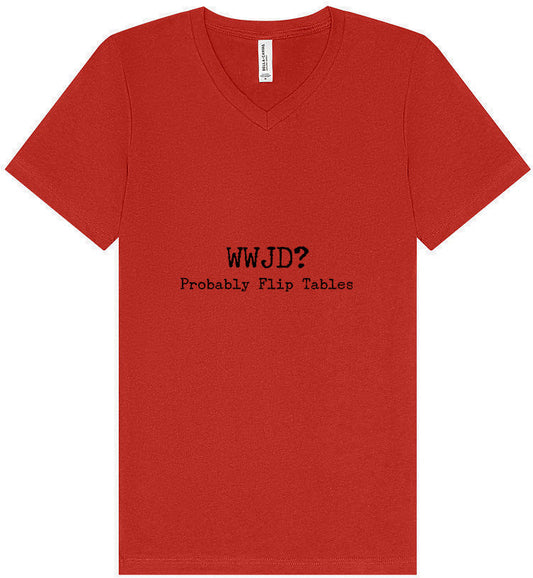 WWJD? Unisex V-Neck Shirt