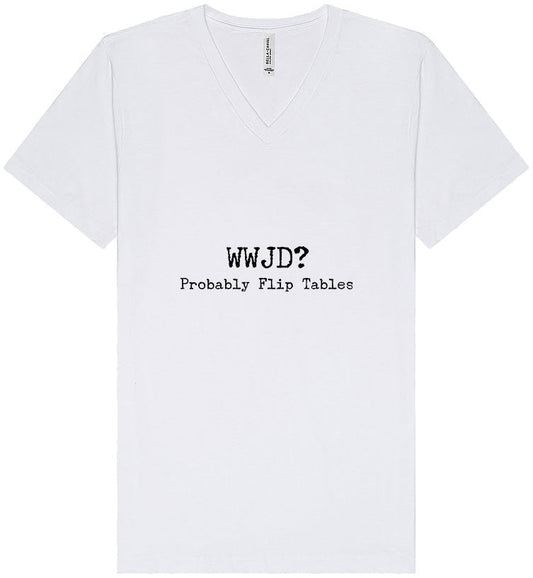 WWJD? Unisex V-Neck Shirt