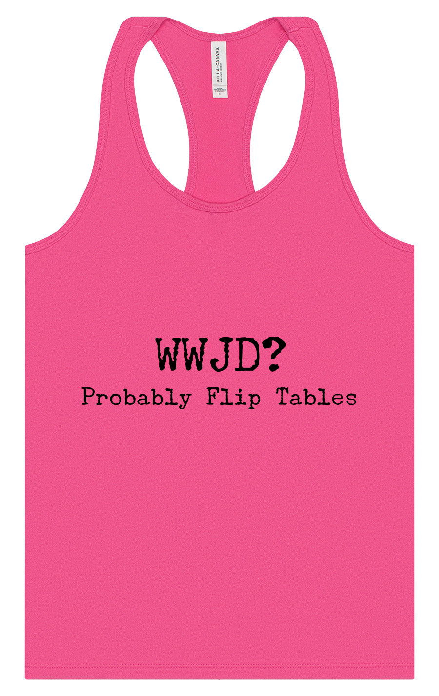 WWJD? Women's Racerback Tank