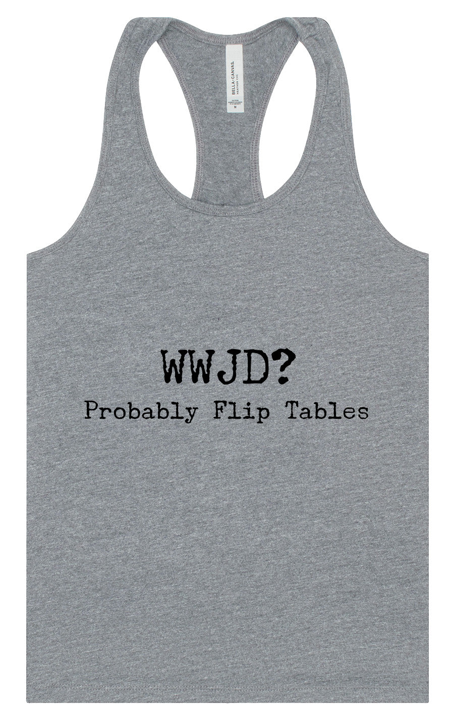 WWJD? Women's Racerback Tank