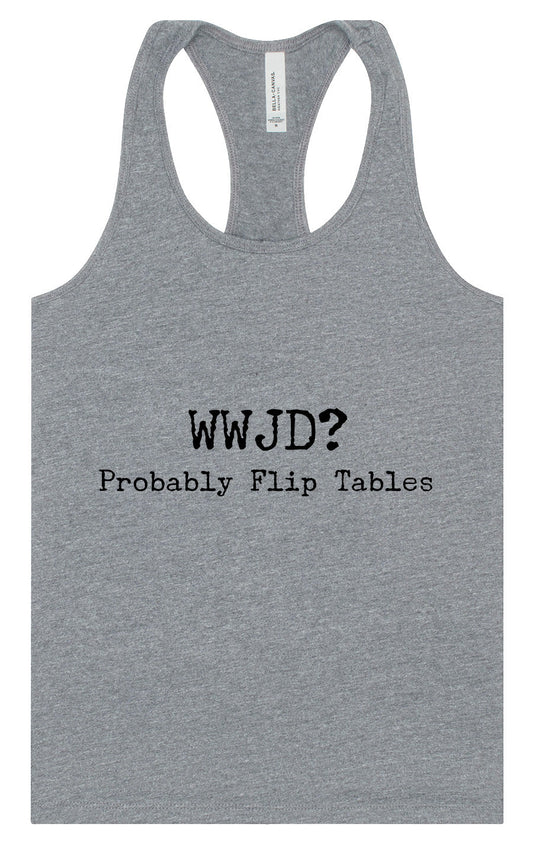WWJD? Women's Racerback Tank