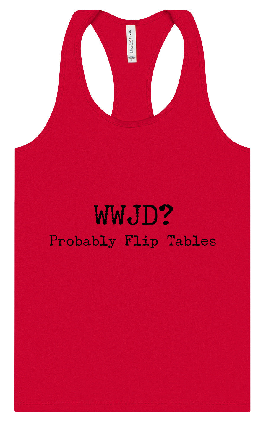 WWJD? Women's Racerback Tank