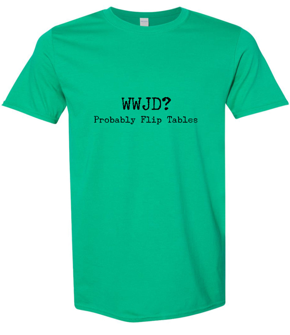 WWJD? Adult Gildan Soft Shirt