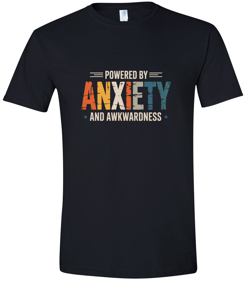 Powered by Anxiety Adult Gildan Soft Shirt