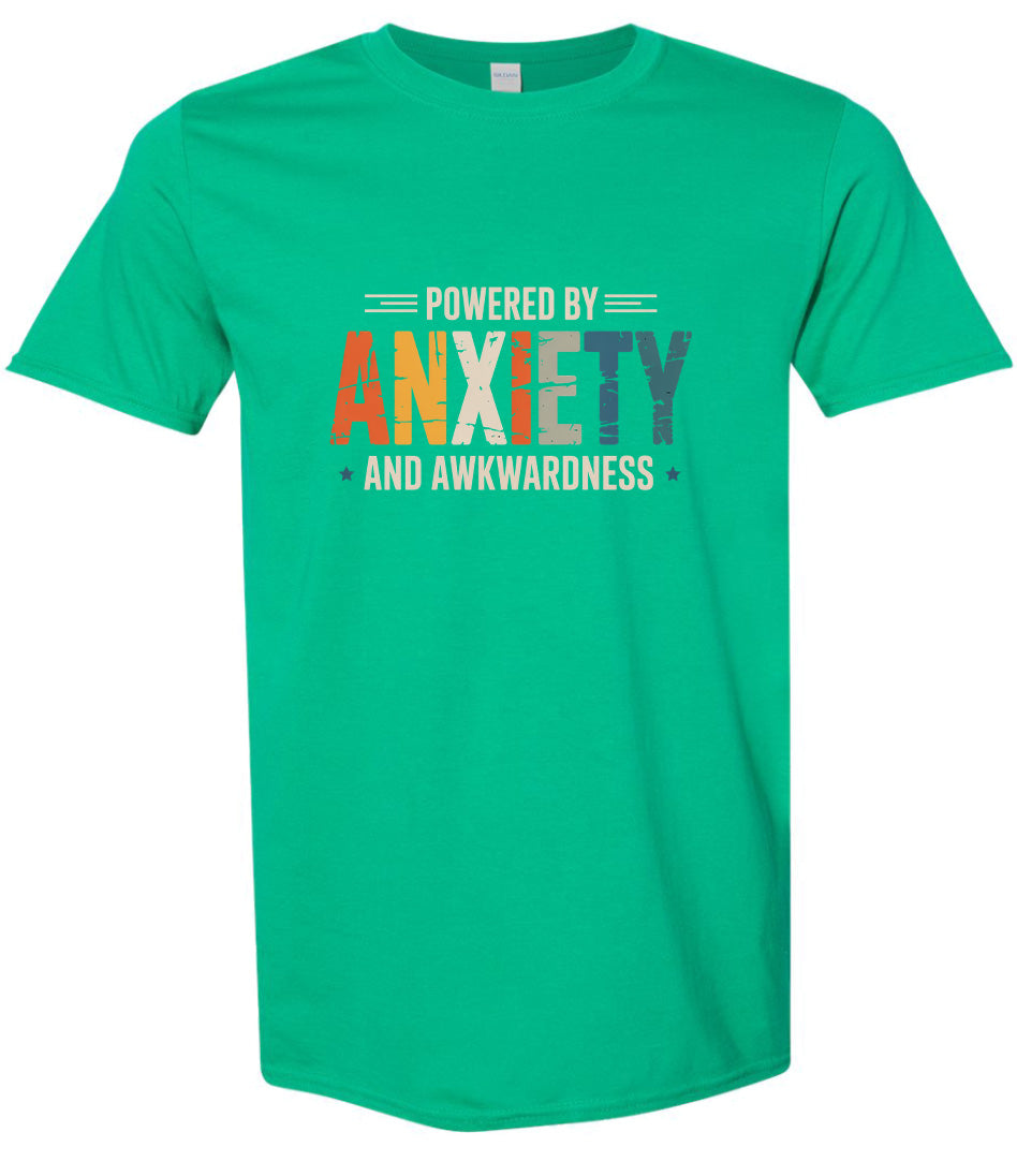Powered by Anxiety Adult Gildan Soft Shirt