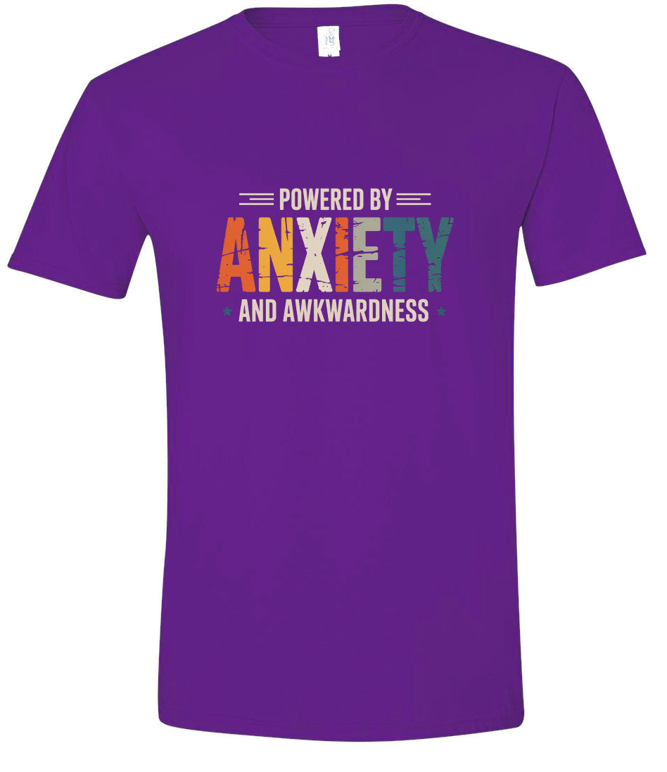 Powered by Anxiety Adult Gildan Soft Shirt